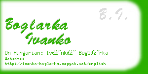 boglarka ivanko business card